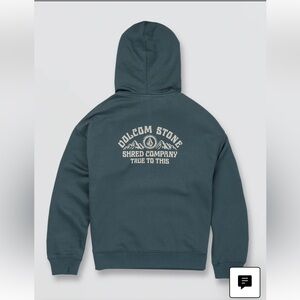 Volcom Mountain Side Pullover Hoodie w Kanga Pocket in Cruzer Blue (Teal)